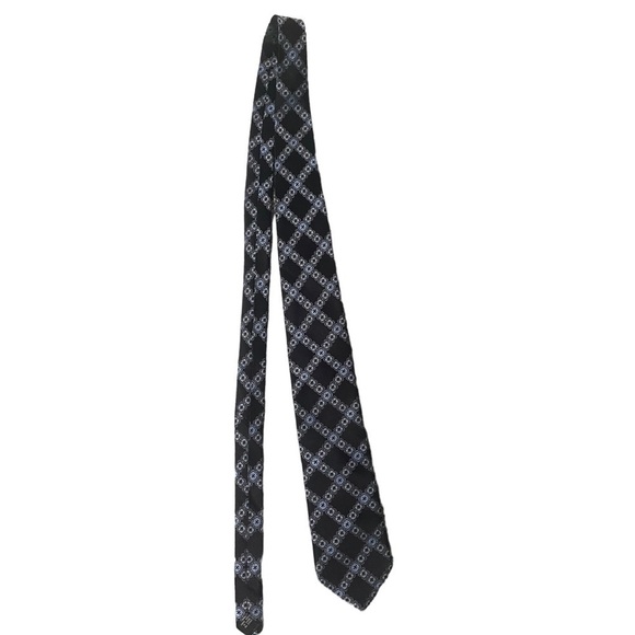 Zanetti Black, Gray, & Blue 100% Silk Neck Tie - Picture 4 of 4